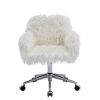 Modern Faux fur home office chair;  fluffy chair for girls;  makeup vanity Chair