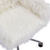 Modern Faux fur home office chair;  fluffy chair for girls;  makeup vanity Chair