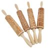 Wooden Christmas Rolling Pins Rock Snowflake Elk Embossing Baking Tool Cookies Biscuit Fondant Cake Patterned Roller