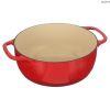 Cast Iron;  6 Quart Enameled Cast Iron Dutch Oven