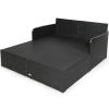 Spacious Outdoor Rattan Daybed with Upholstered Cushion