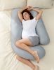 Pregnancy Pillows with Cooling Cover; U-Shaped Full Body Maternity Pillow for Side Sleepers 57 inch