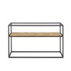 48.03" Glass Console Sofa Table;  Modern Open Hallway Table;  Narrow Entryway Table;  2 Shelves Couch Side Table with Adjustable Feet