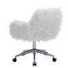 Modern Faux fur home office chair;  fluffy chair for girls;  makeup vanity Chair