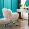 Modern Faux fur home office chair;  fluffy chair for girls;  makeup vanity Chair